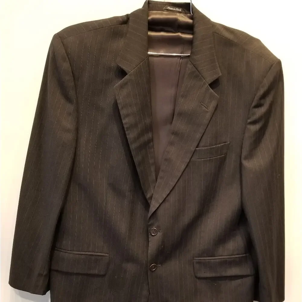 Principe Men's Sports Coat Grey‎ Italian Wool Pinstripe Size 44R